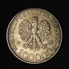 1990 Poland 100000 Zlotys  solidarity    999 Silver - Free Shipping Usa