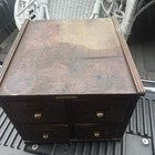 4 Drawer Vintage Antique Quartersawn Oak Library Card Cabinet 18    D 17    W 14    H