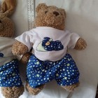 2 Vtg Build Bear Blue Glow Dark Cloud Star Pajamas Pjs Brown Teddy Bunny Clothes