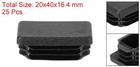 25 Pack Rectangle Plastic Hole Plugs 3 4x1-9 16  Tubing Insert End Cap Black