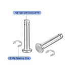 304 Stainless Steel Flat Head Grooved Pin With Retaining Ring M3 M4 M5 M6 M8-m16