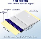 Phomemo Tp31 Tattoo Transfer Paper 3 15  X 5 24  Transfer Paper  100pcs Blue
