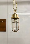 Set Of 2 Brass Original Ship Salvage Hanging Pendant Lights     Old Nautical Lamp