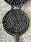 Antique Cast Iron Waffle Maker  7   8  W  Base Unique Pattern - Bridge Beach 
