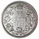 1900 Canada 25 Cents Victoria Km 5 5 8g  925 Silver 5 37g Asw