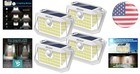 Solar Motion Sensor Lights - 4 Pack Led Security Flood Lights   Waterproof