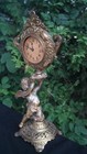 Antique 1890s - 1910s Cast Iron Figural Novelty Mantle Clock - See Video