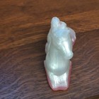 Pearlescent White Unicorn Figurine With Pink Base  Fantasy Decor