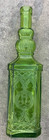 Green Embossed Glass Bottle 11 75  Tall San Miguel Spain Style Decorative