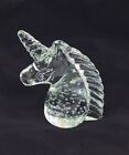 Vintage Hand Blown Art Glass Unicorn Paperweight Controlled Bubbles Figurine