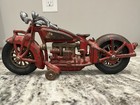 Vtg 1930   s Hubley 4 Cylinder Cast Iron Motorcycle Indian Harley Davidson 9    Long