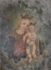 Antique Retablos Religious Figures Oil On Tin