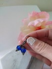 Sparkling Cobalt Blue Glass Gray Gunmteal Dangle Earrings  Bridal Earrings