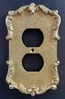 Vintage Mcm Brass Outlet Covers Plugin Plates Gold Tone Metal Lot Of 12