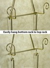 Two Tier Brass Wall Plate Holder     Decorative Metal Wire Hanging Plate Rack