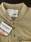 New-rasco Fr Flame Resistant Long Sleeve Henley Khaki Size Medium