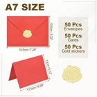 50pack Red 5x7 Envelopes  A7 Envelopes With Cards Stickers