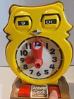 Vintage 1975 Owl Answer Learning Clock By Tomy Plastic Time Education Toy- Works