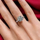 14k White Gold Solitaire Wedding Ring 2 Carat Natural Round Cut Diamond E  Vs1