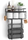 Wall Mounted Towel Rack For Bathroom - Bath Storage Holder Set Above Toilet     