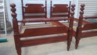 Pair Willett Twin Cherry Poster Beds Designer