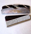 Vintage Ladies Hair Comb Lot Of 2 Rhinestone   Silver Plate Vanity  Purse Sz