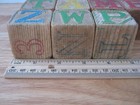 Vintage Wooden Blocks Alphabet   Numbers 11 Pcs