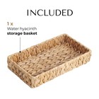 Js Maison Rectangular Water Hyacinth Woven Wicker Basket For Organizing Kitch   