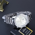 Geneva Watch Mens Diamond Alloy Three Eye Movement Quartz Mens Watch Watch