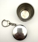 Vintage Metal Collapsible Drinking Cup Keychain  Pocket Travel Stainless