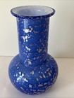 Blue Glass Vase With Silver Flecks  Vintage Piece Produced By Kurata For Mikasa