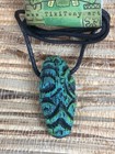 Tiki Tony Pendant Handmade Green W  Blue Resin Tiki Necklace 2 25  Tall New