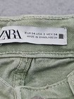 Zara Women s 2 Sage Green Mini Flare Jeans Raw Hem