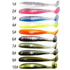 30pcs Fishing Soft Plastic Lures Paddle Tail Shad Worm Bait Swimbaits Bass Trout