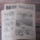 4 Separate Illustrated Pages Harper s Bazar Assorted Drawings Vintage 1884