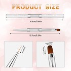 2pcs Double Ended Nail Art Brushes Hard Gel Brush Builder 17 Cm  White
