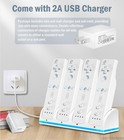 Battery Charger Set With Wii Remote Wiiu Controller  4pack Rechargeable Batte   