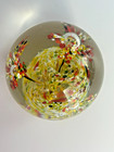 Vintage Hand Blown Glass Floral Paperweight 3 25 h  X 3 w