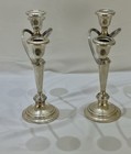 Gorham Sterling Silver Weighted 808 Three-candle-candelabra  Set Of 2 Used