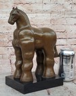 Bronze Sculpture Art Marble Base Abstract Inspired Fernando Botero Horse Gift