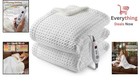 Electric Heated Blanket Throw Waffle Weave Sherpa Fleece 6 Heat Levels Auto-off