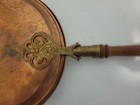 Vintage Copper Bed Warmer Beautiful Engraved Brass Fastenings Wood Handle 