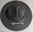 Stratton Hat 4  Point Style Guard Trooper Sheriff Straw  Hat Size 6 5 8 Gray tie