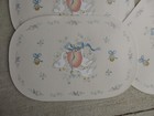 6 Rare International China Oval Vinyl Placemats Marmalade Geese Apple Ribbon