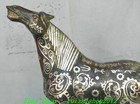 13  Old Chinese Dynasty Bronze Ware Silver  Fengshui 12 Zodiac Year Horse Statue
