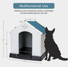 Dog House Indoor Outdoor Plastic Durable Dog House Insulated Puppy Shelter Blue