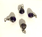 Hands Holding Amethyst Crystal Ball Pendants Necklaces Energy Mediation Purple