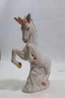 Vtg 1980 s White Porcelain Unicorn With Gold Accents