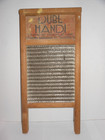 Antique Lingerie  Dubl Handi Columbus Washboard Wash Board Great Color Wood Tin