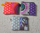 Set Of 3 Mini Pouches Kaffe Fassett Fabrics  Change  Gift Cards Nice Gift Idea  